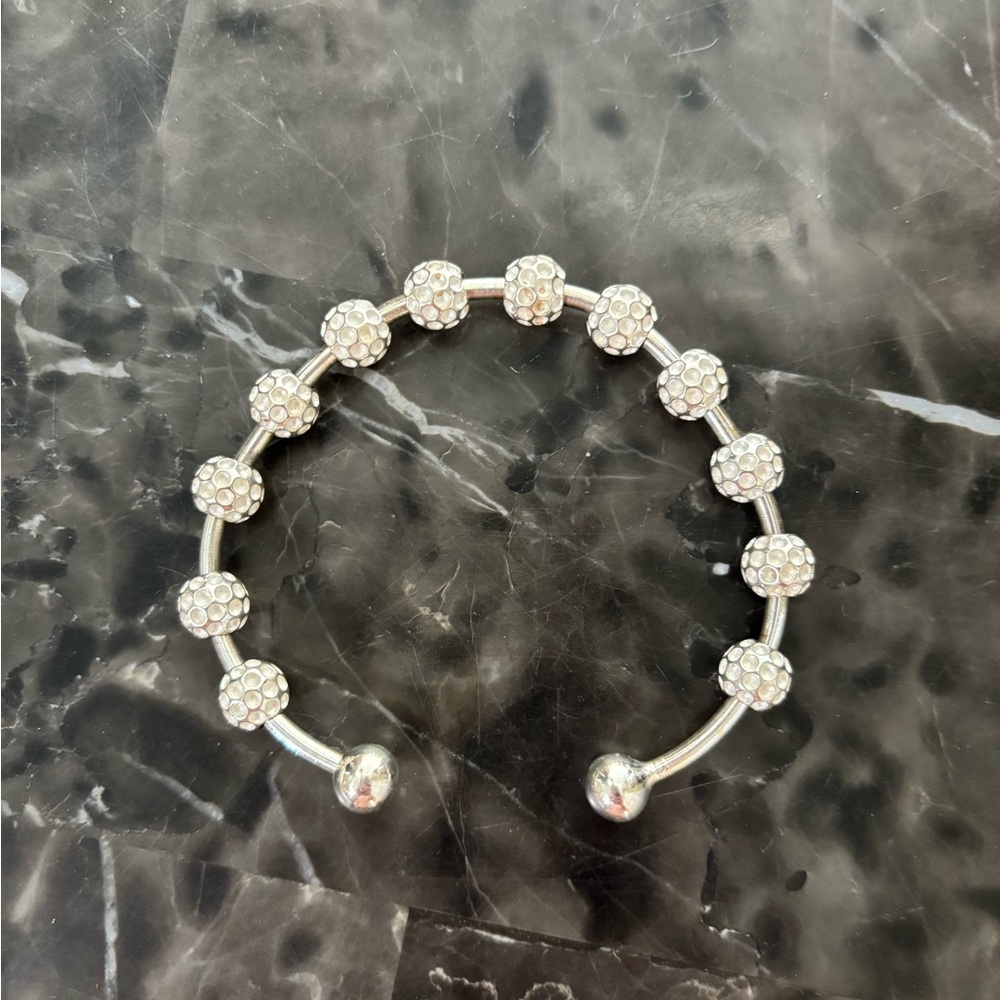 Chelsea Charles Counting Bracelet Silver with Crystal Balls Adjustable Bendable